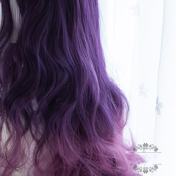 Purple long straight wig KF81266
