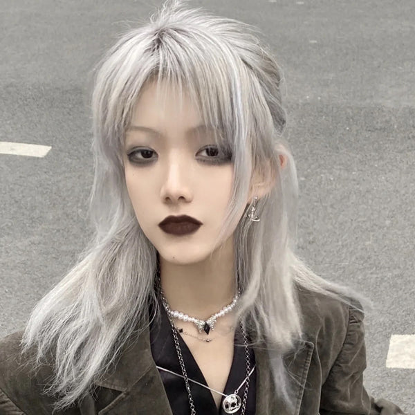 Silver White Short Hair Wig  KF82877