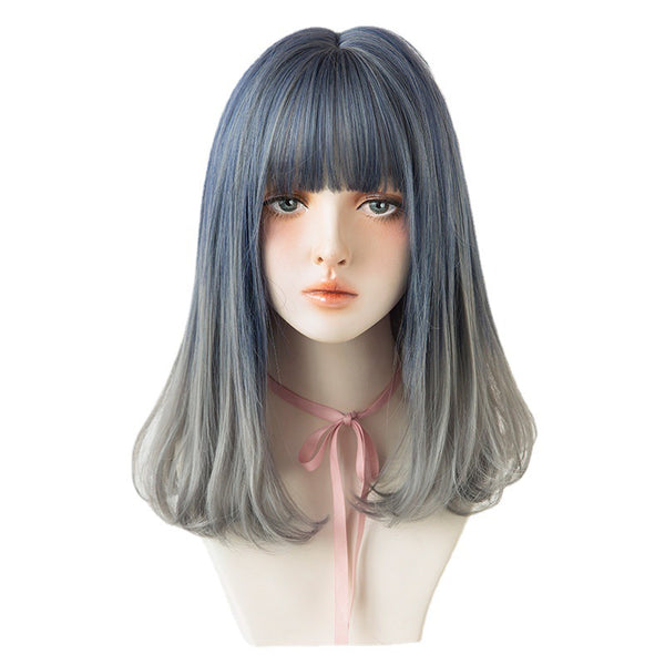 Blue gradient gray wig  KF8208
