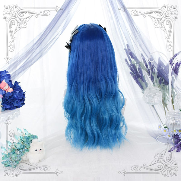 Gradient long curly wig KF81552