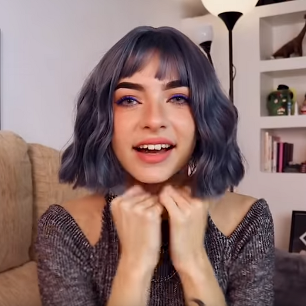 Gradient gray-blue wig KF90093