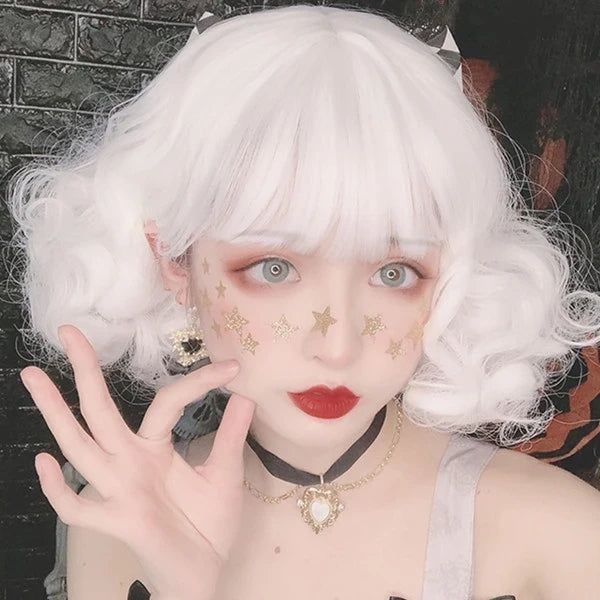 MILK WHITE CURLY WIG KF5216