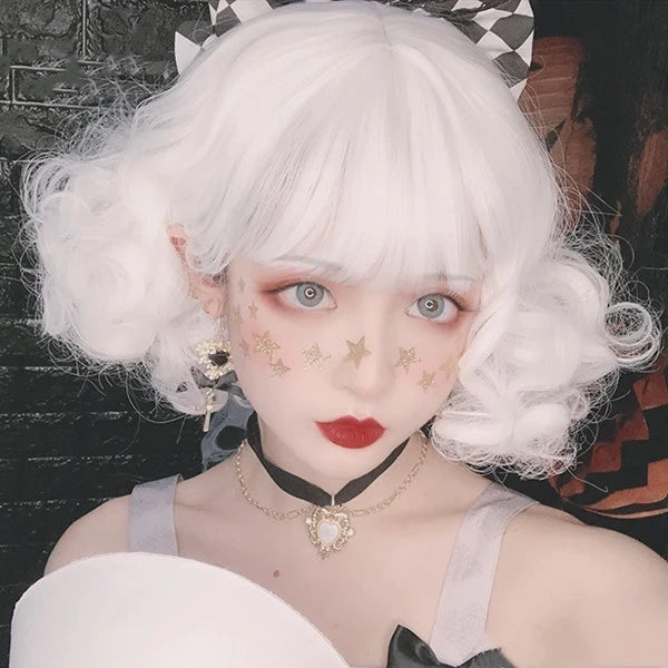 MILK WHITE CURLY WIG KF5216