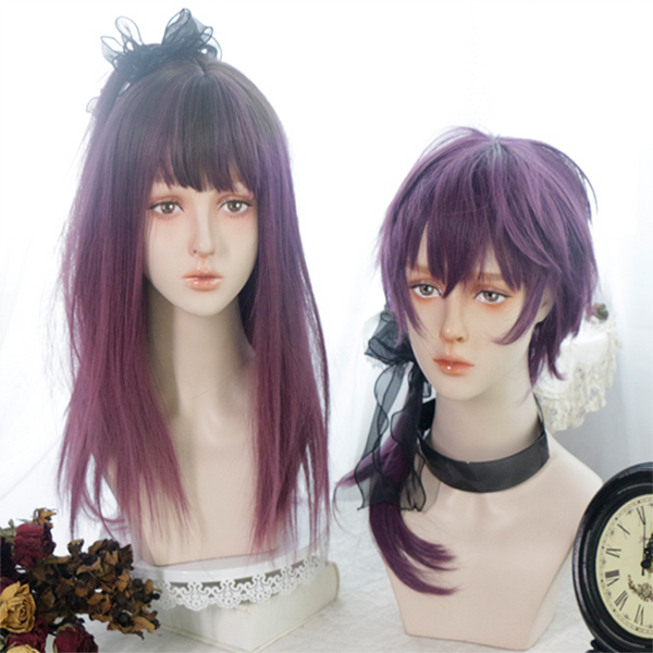 Personality purple wig KF81559