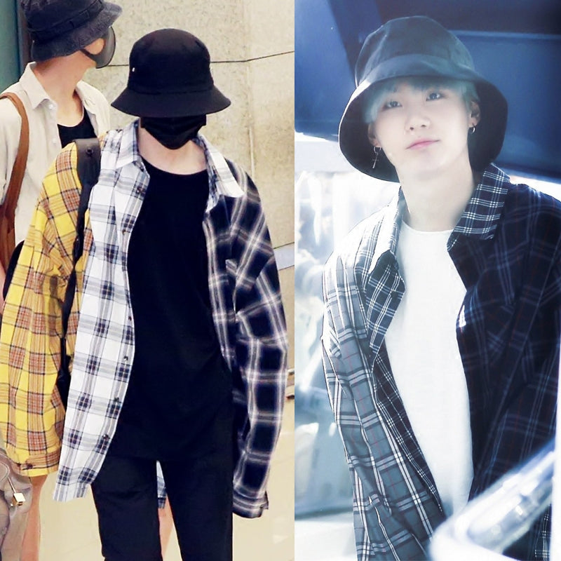 Suga - BTS Triple Plaid Pattern Shirt
