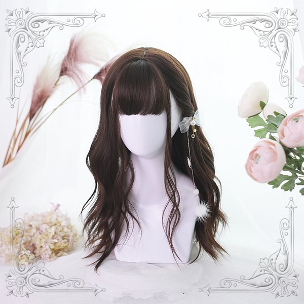 Powder blue gradient straight hair wig KF90726