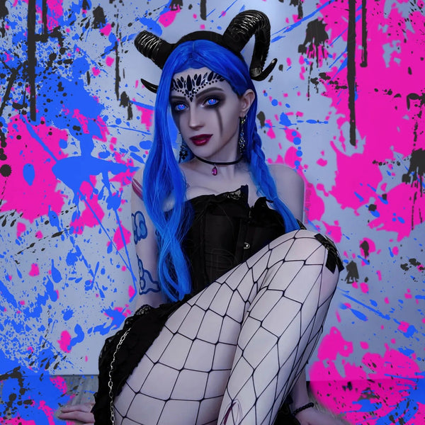 Gradient long curly wig KF81552