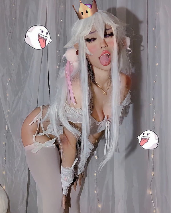 Cosplay White Long   wig KF91824