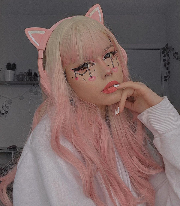 Pink gradient wig KF81988
