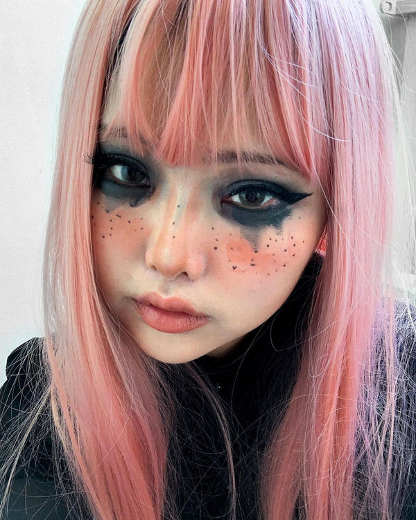 Pink long straight wig KF20152
