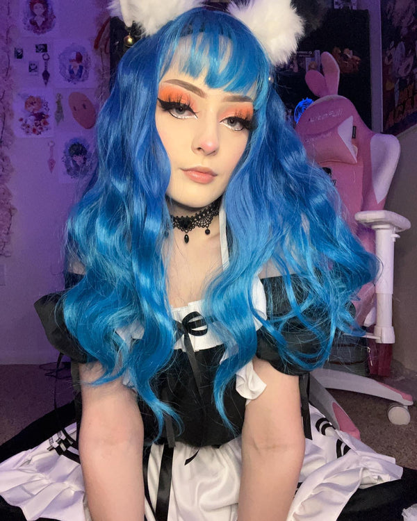 Gradient long curly wig KF81552