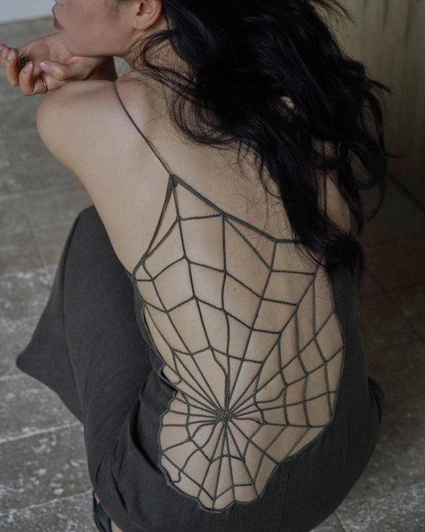 decadent cobweb see-through suspender dress   KF83714