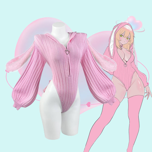 Bunny Ear Hoodie Bodysuit KO64