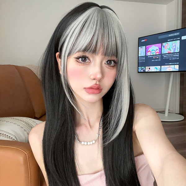 Black long wig KF90273