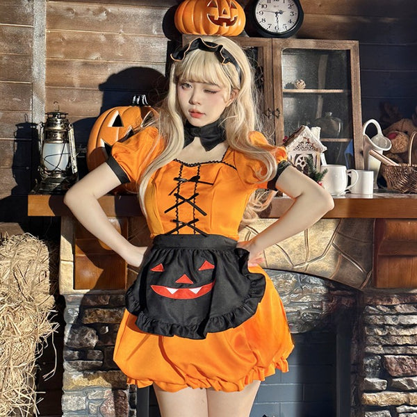 Halloween cos maid hip skirt dress  KF70409