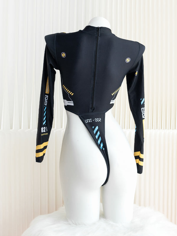 printed mechanical jumpsuit  KF11301