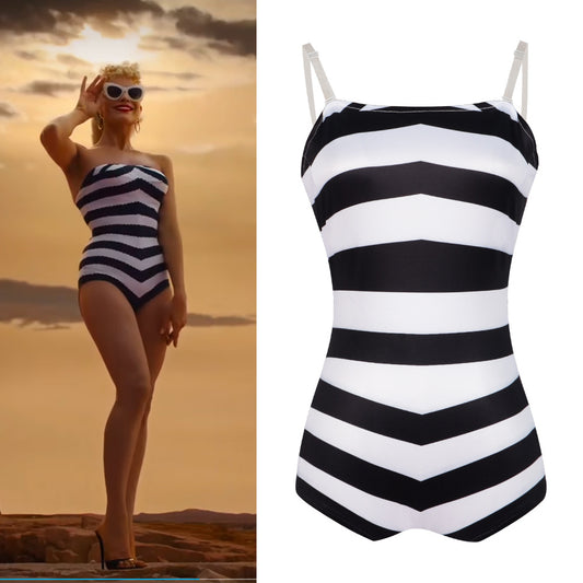 Cosplay Black and White Swimsuit  KF70239