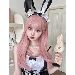 Pink gradient big wave wig KF24089