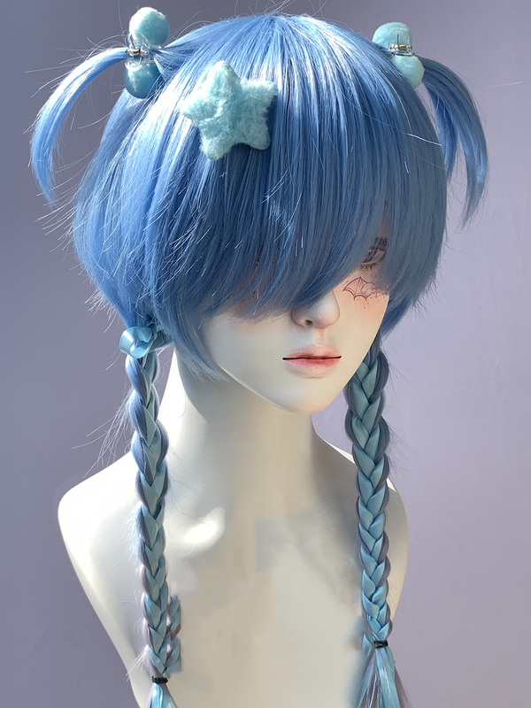 y2k blue wig KF11030