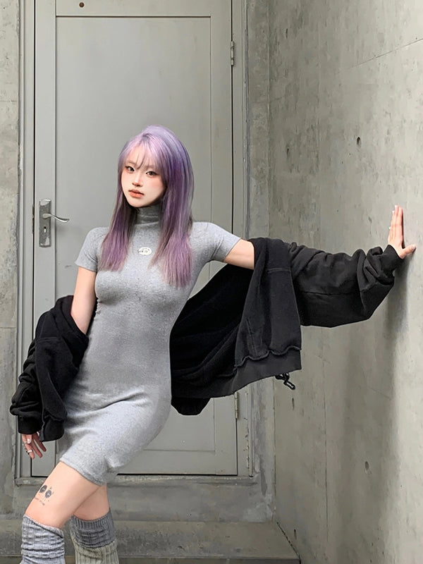 Gray purple wig  KF11105