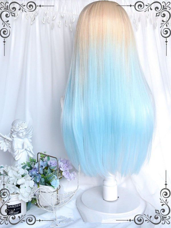 Yellow and blue gradient wig  KF11270