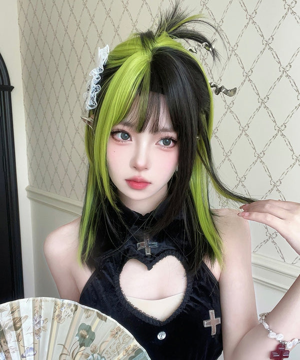 Y2K Lizard Green Wig  KF11247