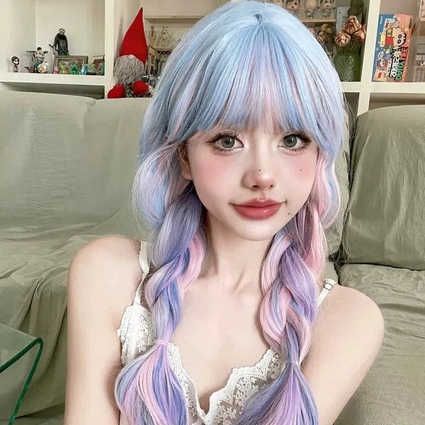 CANDY COLOR JK LONG CURLY WIG KF83771