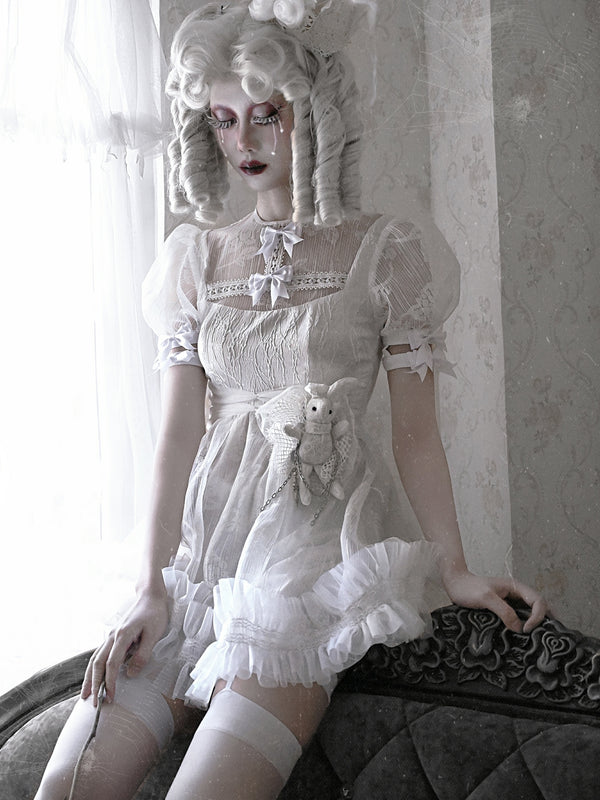 WHITE GOTHIC FREAKY DRESS KF83731