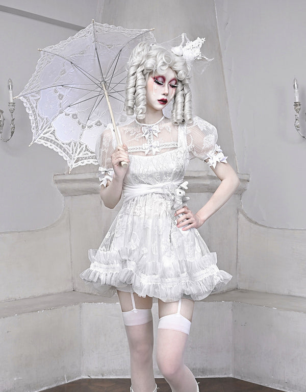 WHITE GOTHIC FREAKY DRESS KF83731