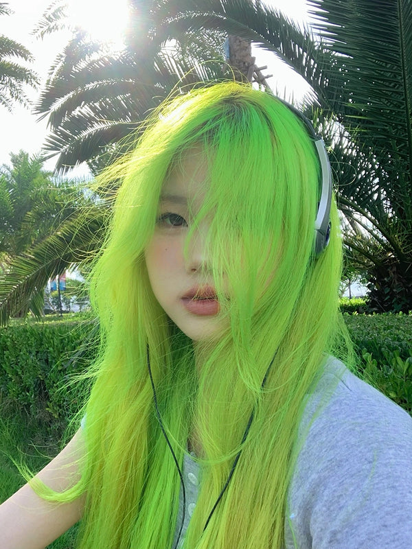 Grass green wig KF11018