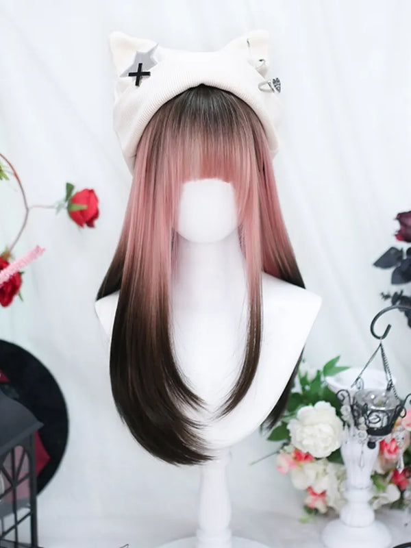 Pink brown gradient wig  KF11294