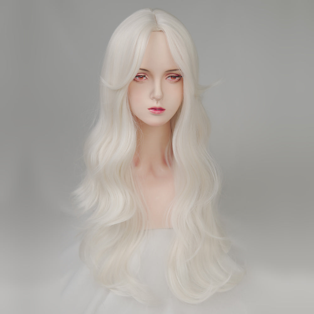 Lolita White Long Straight Wig  KF82828