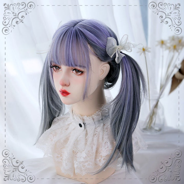 Lolita purple gray wig   KF11044