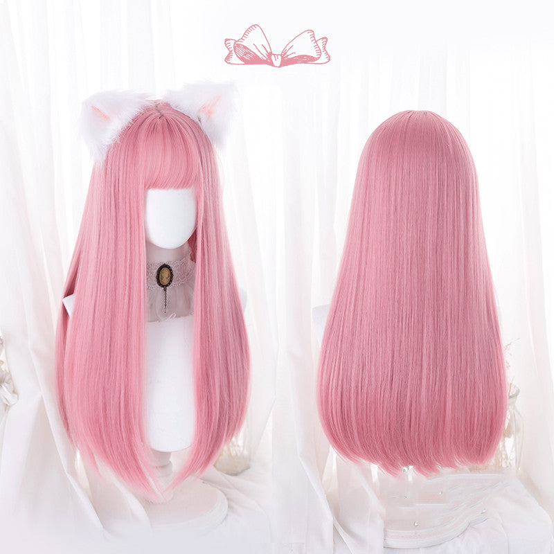pink Long wig KF90519