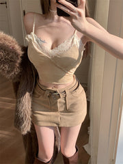 Lace velvet suspender belt   KF70559