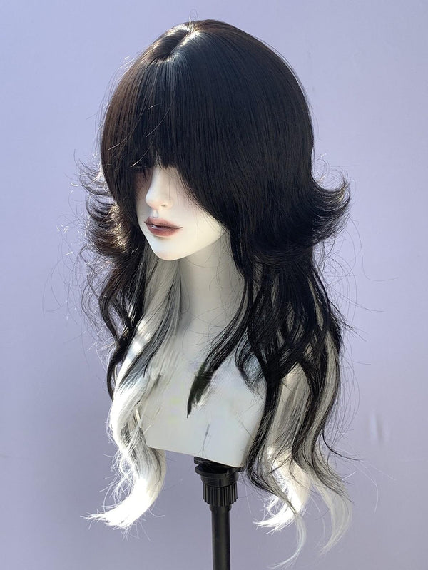 black and white gradient wig KF11173