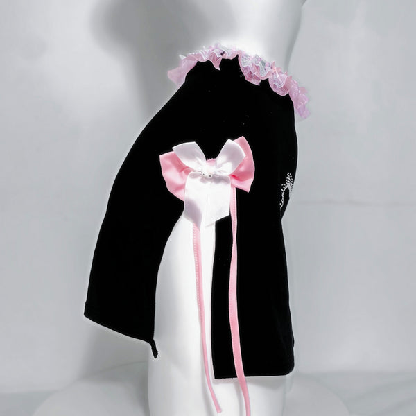 Cute cartoon black and pink skirt  KF70427