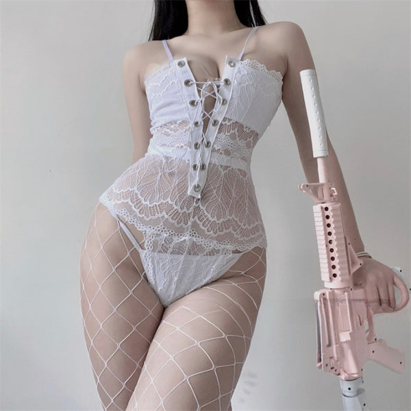 lace tummy control uniform   KF70149