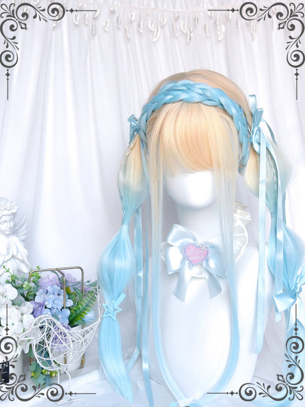 Yellow and blue gradient wig  KF11270