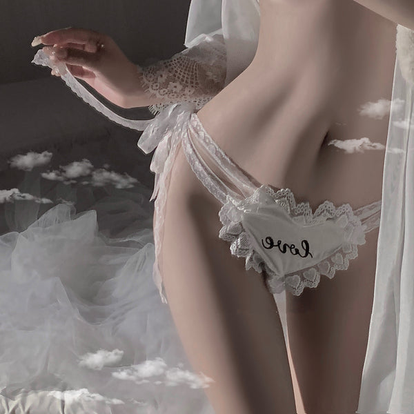 White Lace Up Panties  KF70037