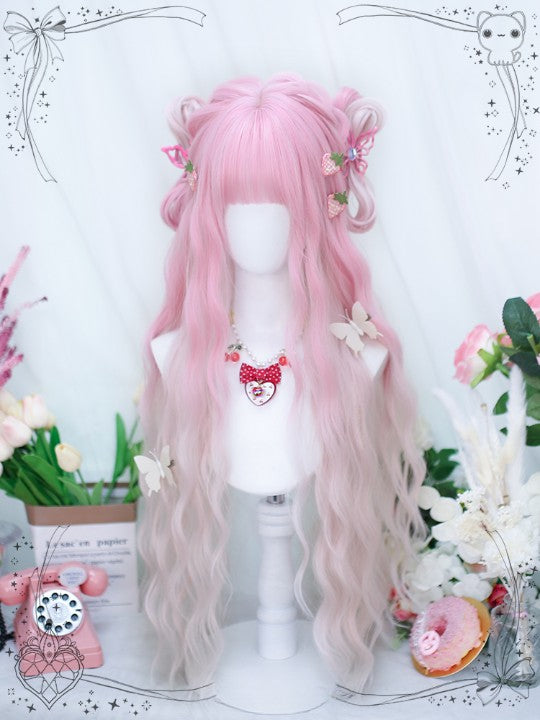 Pink Gradient White Lolita Wig   KF11096