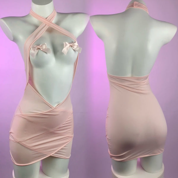 Pink halter dress KF1347