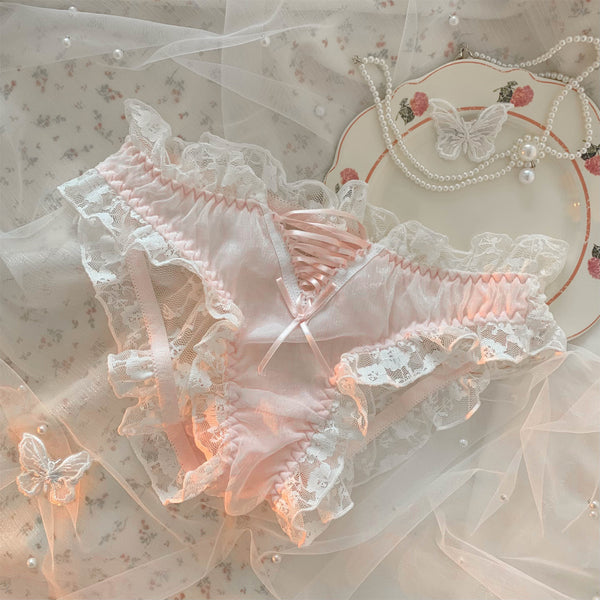pink lace panties  KF83972