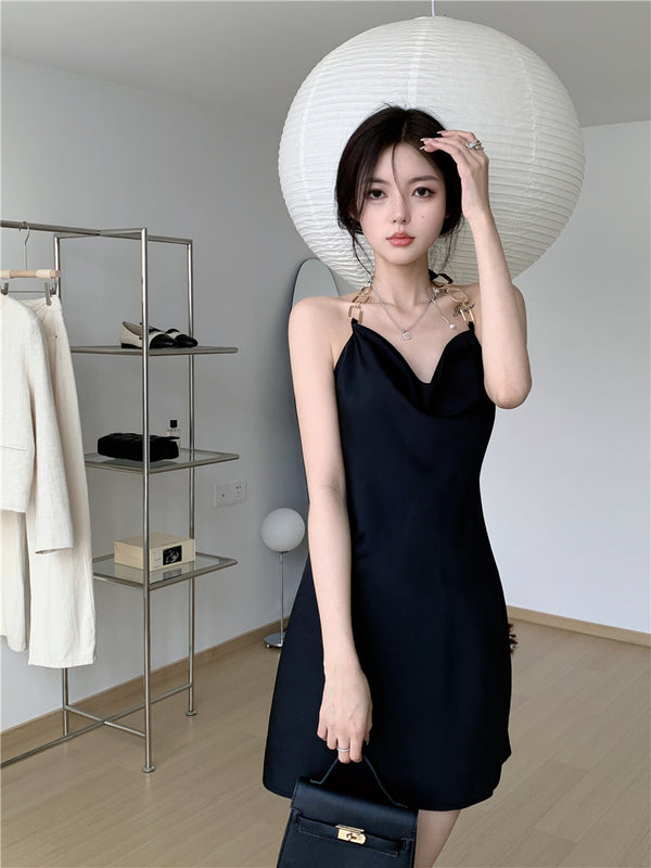 Black strap dress  KF70285