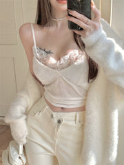 Lace velvet suspender belt   KF70559