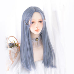 Blue long  wig KF90764