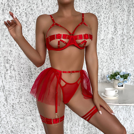 Pink Hollow Underwear Set KF70377