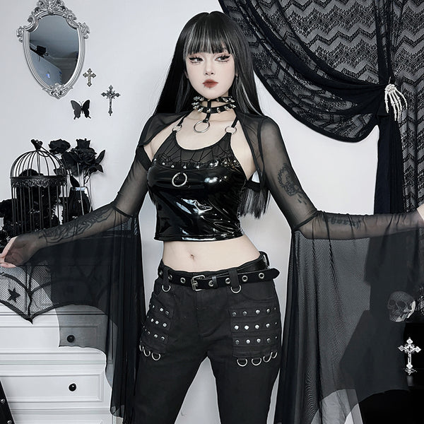 Cyberpunk Patent leather top KF83445