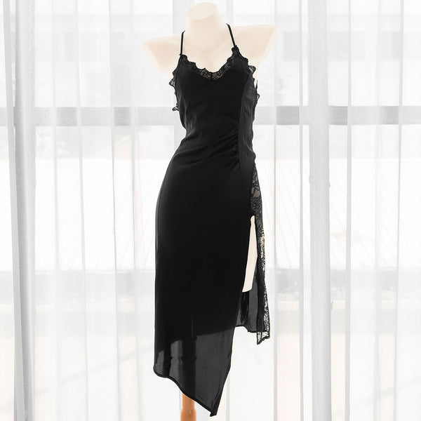 black lace suspender nightdress  KF70301
