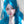 Blue-green wig KF9614